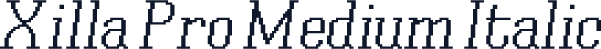 Xilla Pro Medium Italic