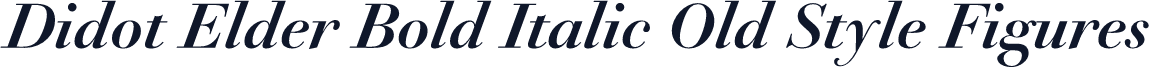 Didot Elder Bold Italic Old Style Figures