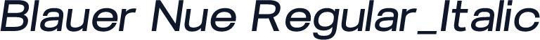 Blauer Nue Regular_Italic
