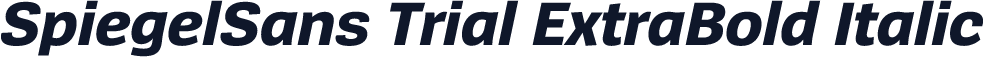 SpiegelSans Trial ExtraBold Italic