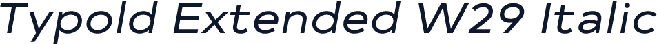 Typold Extended W29 Italic