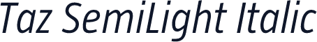 Taz SemiLight Italic