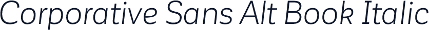 Corporative Sans Alt Book Italic