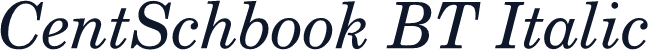 CentSchbook BT Italic