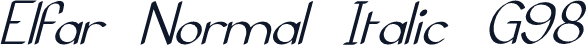 Elfar Normal Italic G98