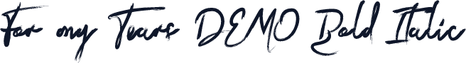 For my Tears DEMO Bold Italic
