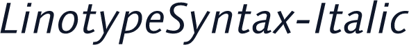 LinotypeSyntax-Italic