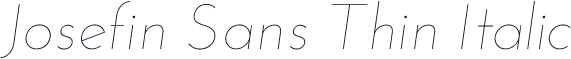 Josefin Sans Thin Italic