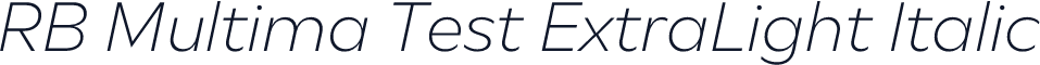 RB Multima Test ExtraLight Italic