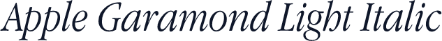 Apple Garamond Light Italic