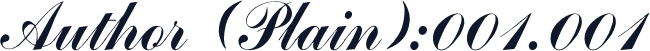 Author (Plain):001.001