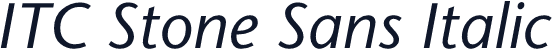 ITC Stone Sans Italic