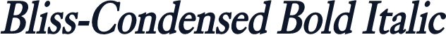 Bliss-Condensed Bold Italic