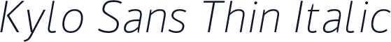 Kylo Sans Thin Italic