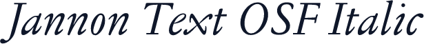 Jannon Text OSF Italic