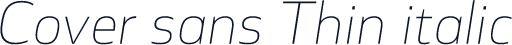 Cover sans Thin italic