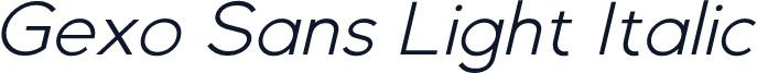 Gexo Sans Light Italic