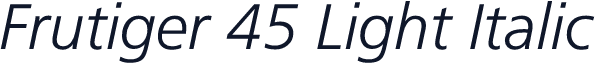 Frutiger 45 Light Italic