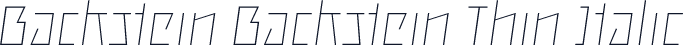 Backstein Backstein Thin Italic