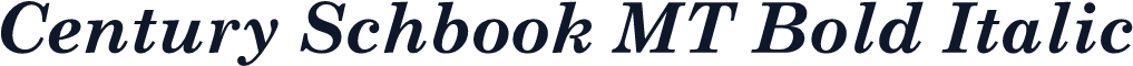 Century Schbook MT Bold Italic