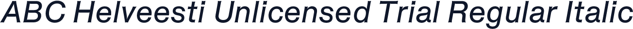 ABC Helveesti Unlicensed Trial Regular Italic