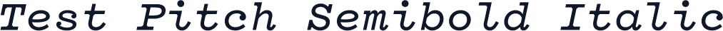Test Pitch Semibold Italic