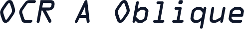 OCR A Oblique