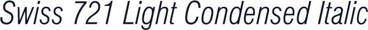 Swiss 721 Light Condensed Italic