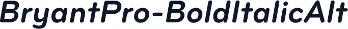 BryantPro-BoldItalicAlt
