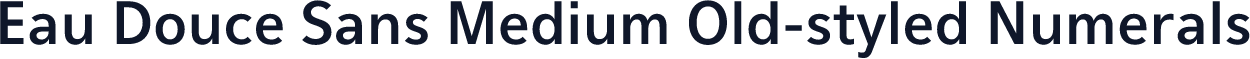 Eau Douce Sans Medium Old-styled Numerals