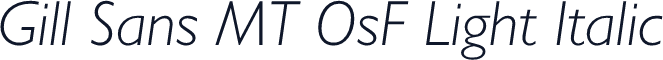 Gill Sans MT OsF Light Italic