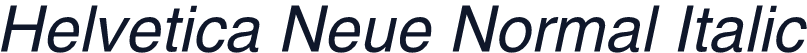 Helvetica Neue Normal Italic