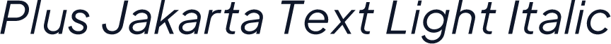 Plus Jakarta Text Light Italic