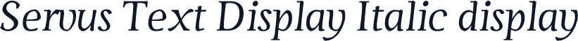 Servus Text Display Italic display