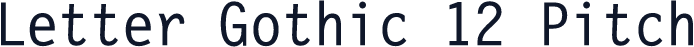 Letter Gothic 12 Pitch