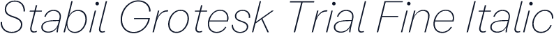 Stabil Grotesk Trial Fine Italic