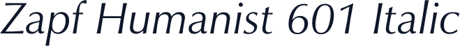 Zapf Humanist 601 Italic