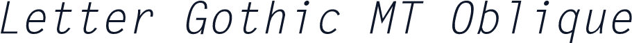 Letter Gothic MT Oblique