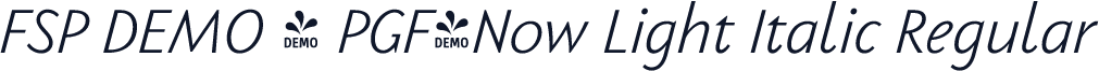 FSP DEMO - PGF-Now Light Italic Regular