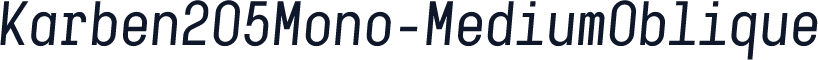 Karben205Mono-MediumOblique