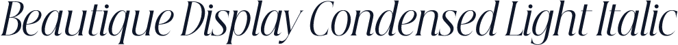 Beautique Display Condensed Light Italic