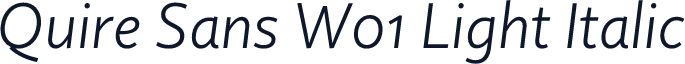 Quire Sans W01 Light Italic