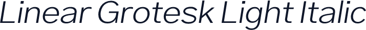 Linear Grotesk Light Italic