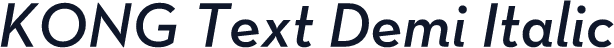 KONG Text Demi Italic