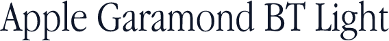 Apple Garamond BT Light