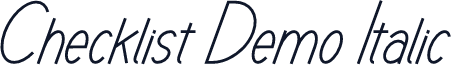 Checklist Demo Italic
