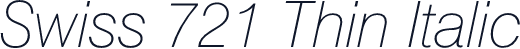 Swiss 721 Thin Italic