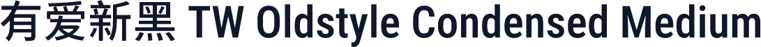 有爱新黑 TW Oldstyle Condensed Medium