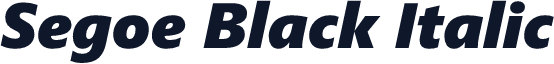 Segoe Black Italic
