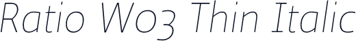 Ratio W03 Thin Italic